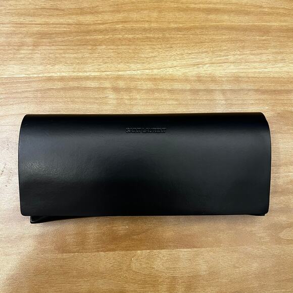 Saint Laurent Black Leather Sunglasses Case Eyeglasses - Picture 1 of 10
